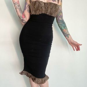 Pinup Couture black leopard wiggle dress